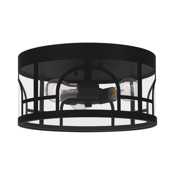 Quoizel Brampton 3-Light Matte Black Outdoor Flush Mount BRM1614MBK